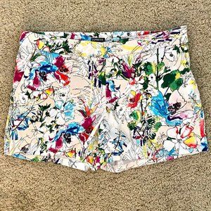 Express Side Zipper Floral Shorts - 3 inch inseam
